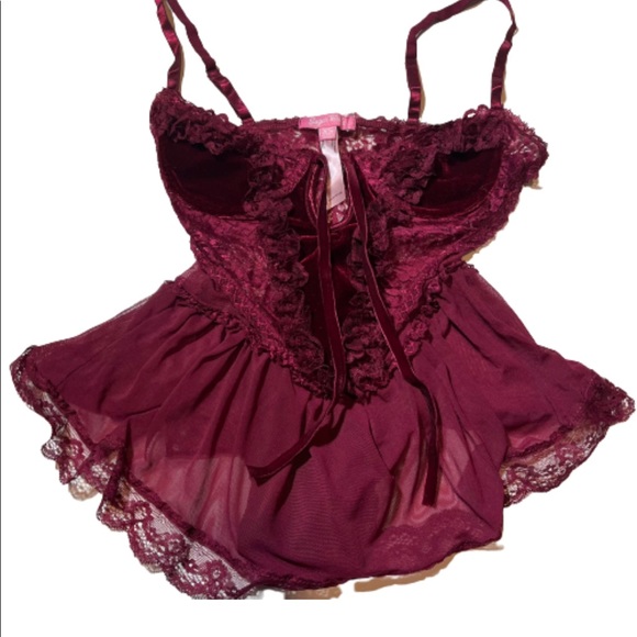 Dolls Kill Other - Dollskill Wine Spoiled But Not Rotten Velvet Teddy NWT